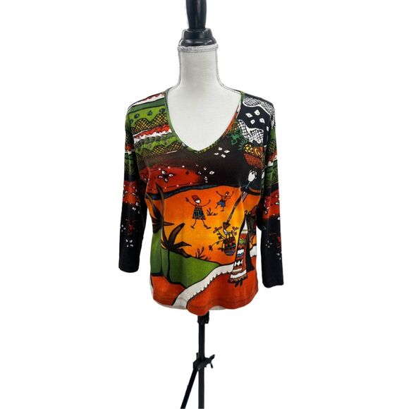 Chico’s cotton embroidering top details - Picture 3 of 11